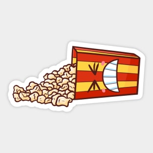 Funny popcorn falling Sticker